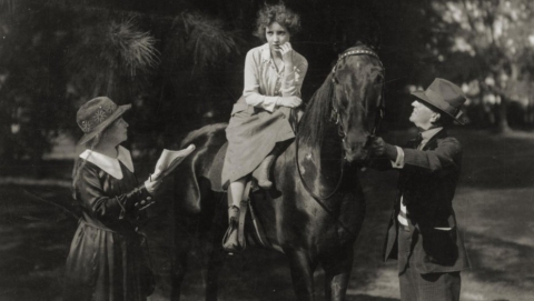 Alice directs Bessie Love in "Her Great Adventure, or, The Spring of the Year"